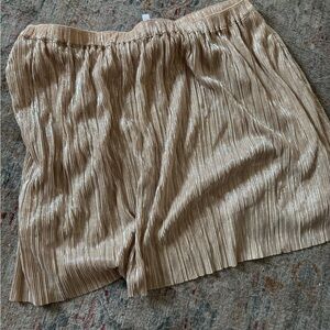 BCBGeneration Metallic Gold Pleated Skirt
